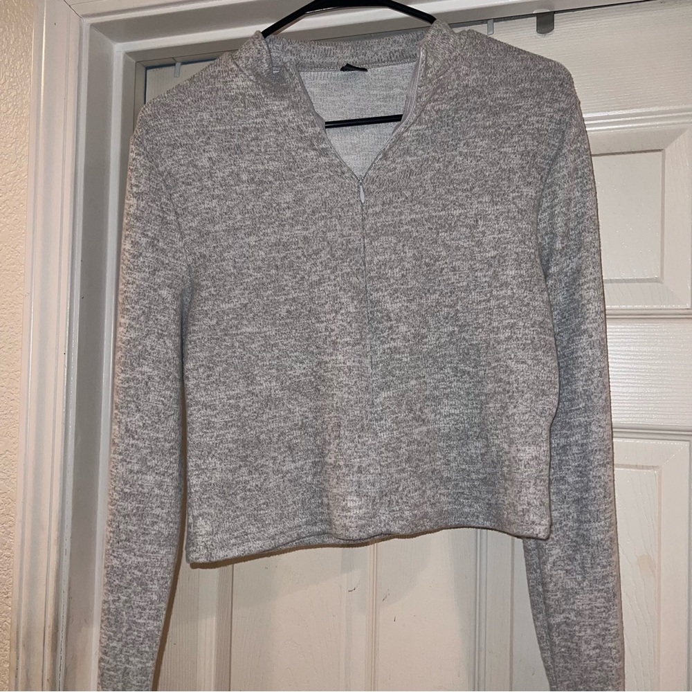 Gray Quarter-Zip Sweater